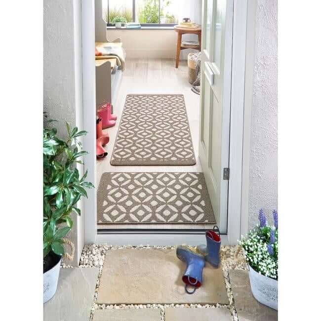 Washable Mat and Runners Geometric Design