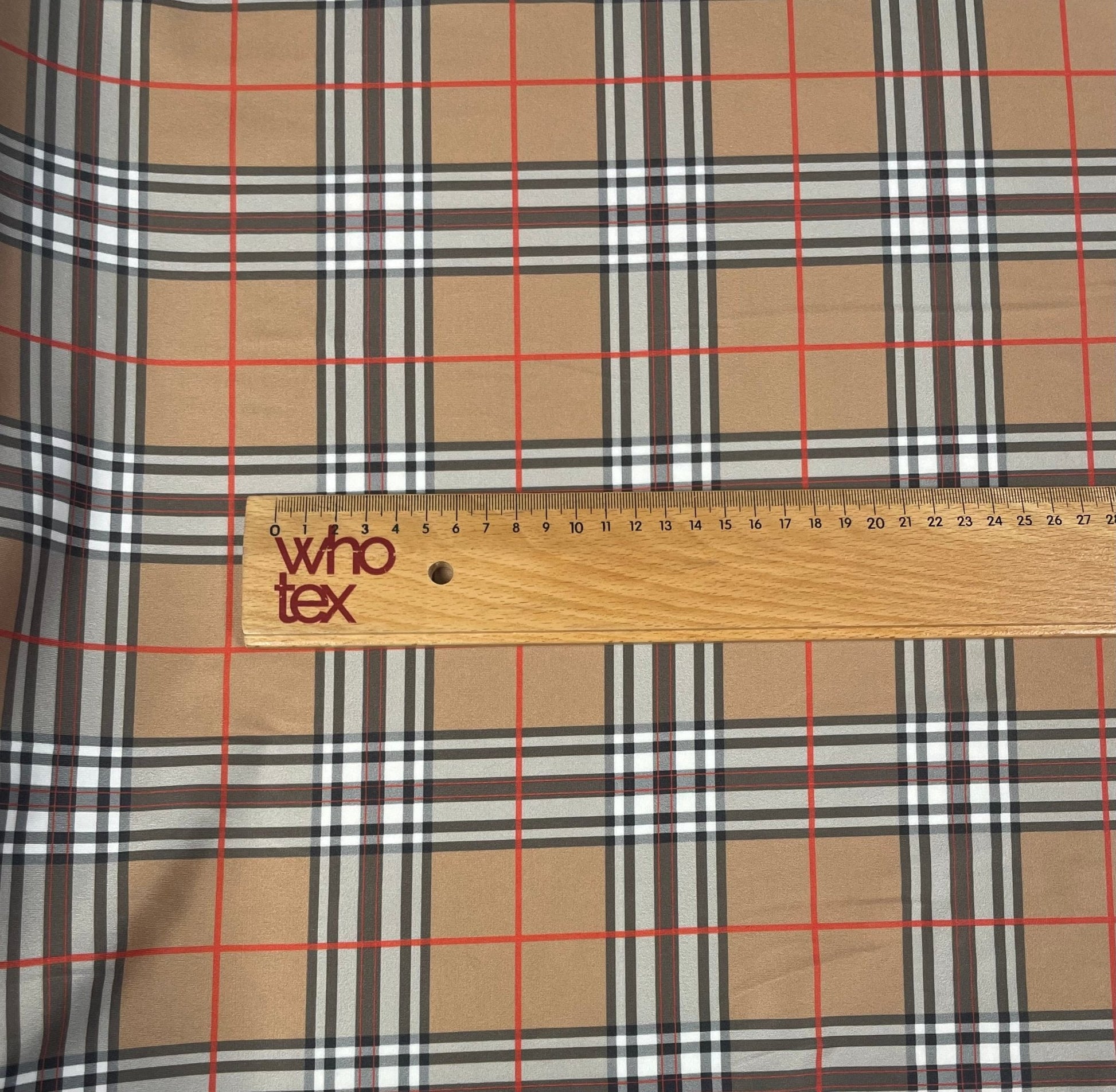 Beige Tartan Plaid Fabric by the Metre