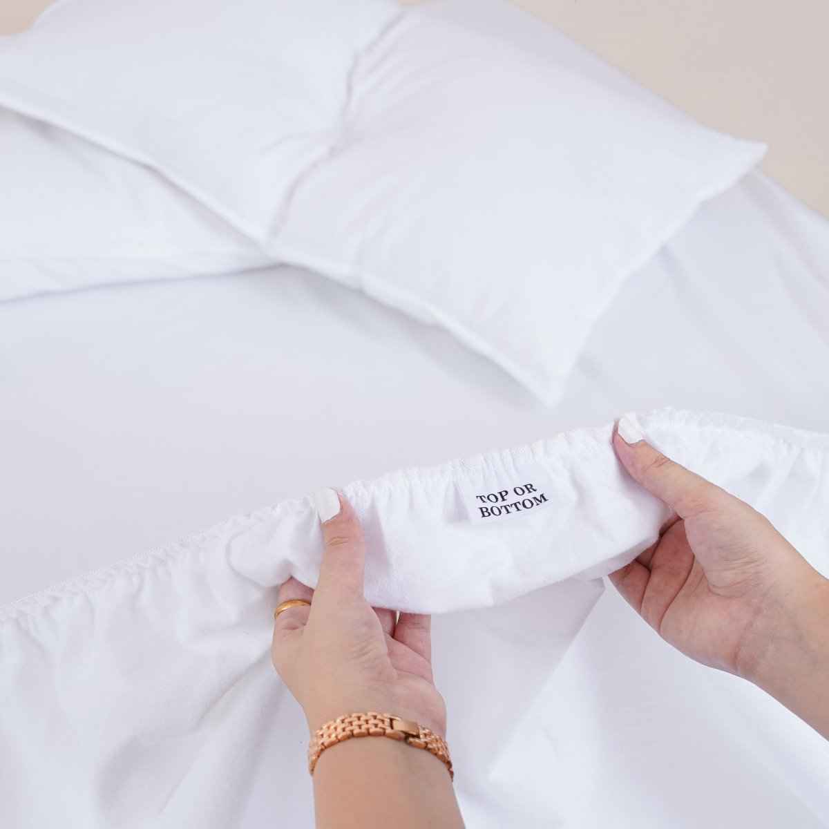 Bella Flanellette (Brushed Cotton) - White Fitted Sheet