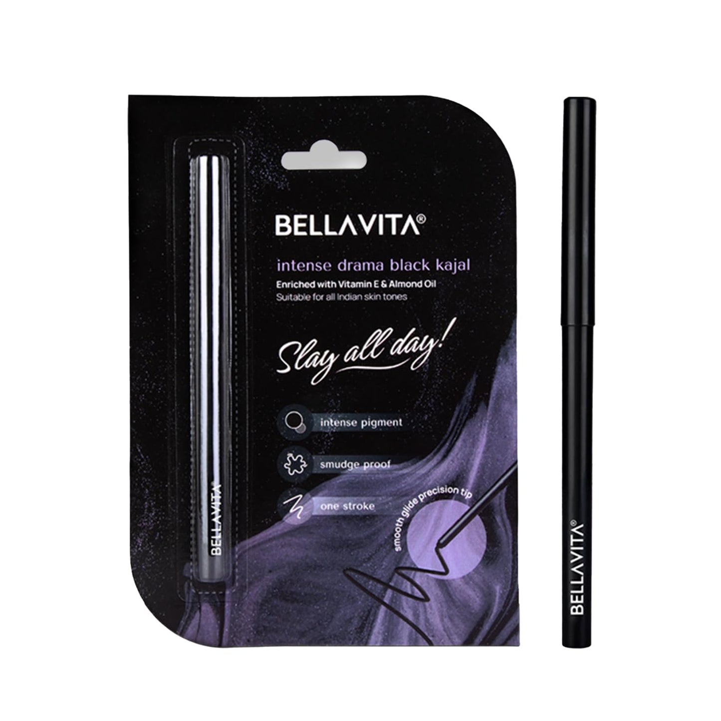 BELLAVITA Black Matte Waterproof Eyeliner | Smudge-Proof | Biotin Enriched