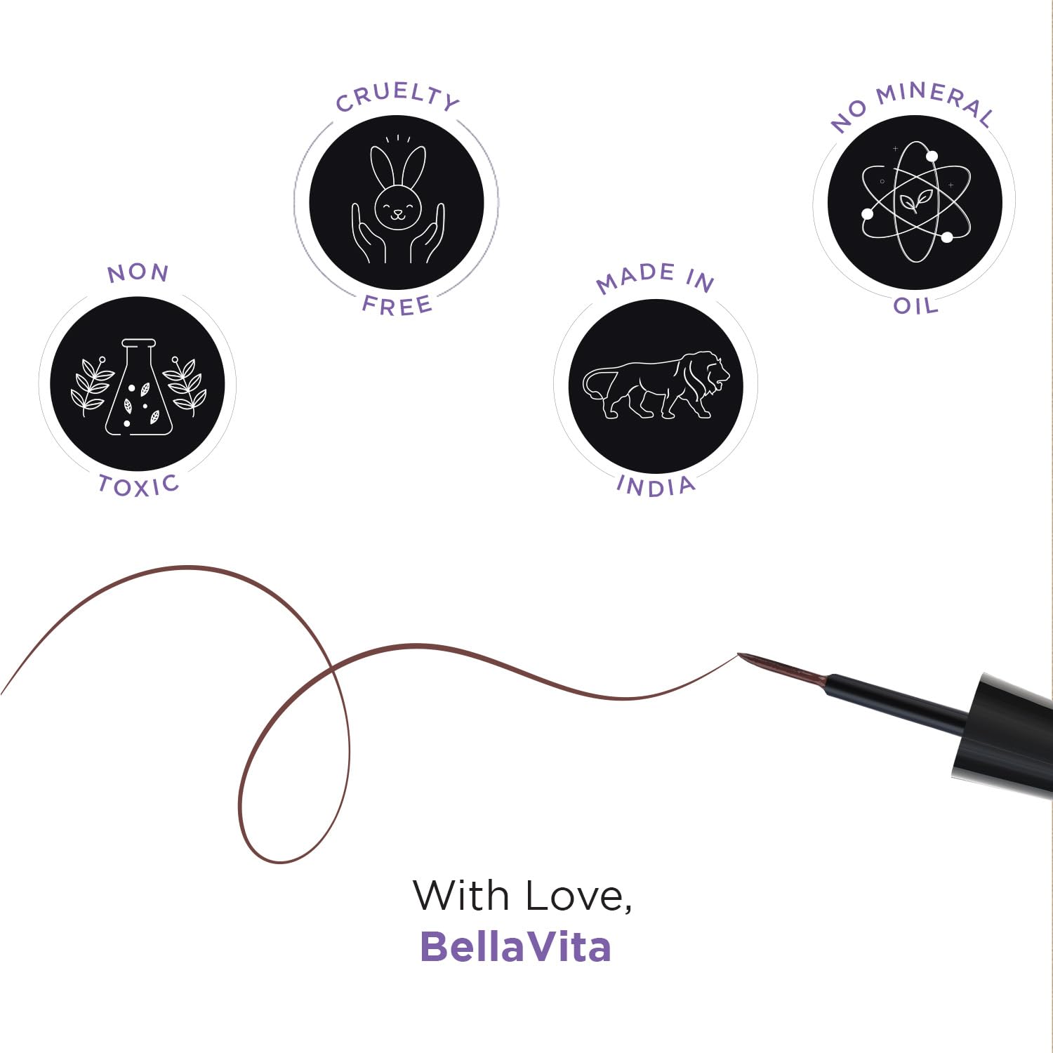 BELLAVITA Black Matte Waterproof Eyeliner | Smudge-Proof | Biotin Enriched