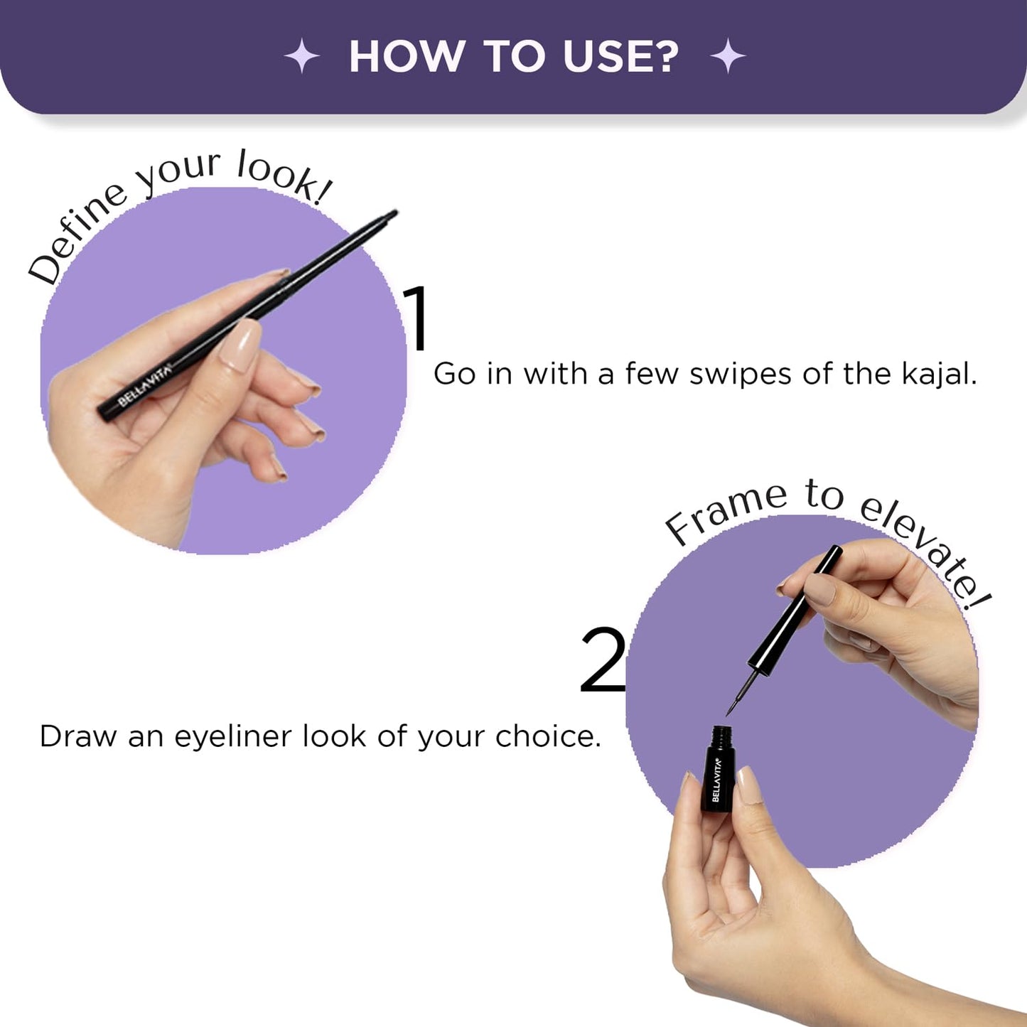 BELLAVITA Black Matte Waterproof Eyeliner | Smudge-Proof | Biotin Enriched