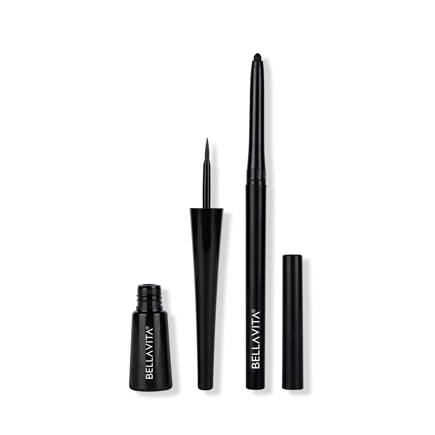 BELLAVITA Black Matte Waterproof Eyeliner | Smudge-Proof | Biotin Enriched