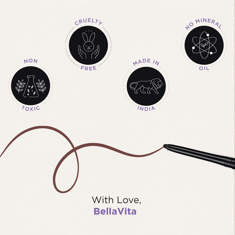BELLAVITA Black Matte Waterproof Eyeliner | Smudge-Proof | Biotin Enriched