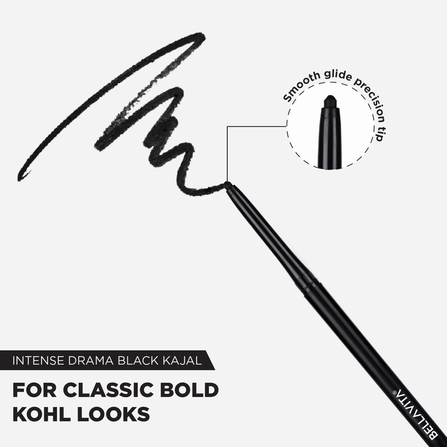 BELLAVITA Black Matte Waterproof Eyeliner | Smudge-Proof | Biotin Enriched