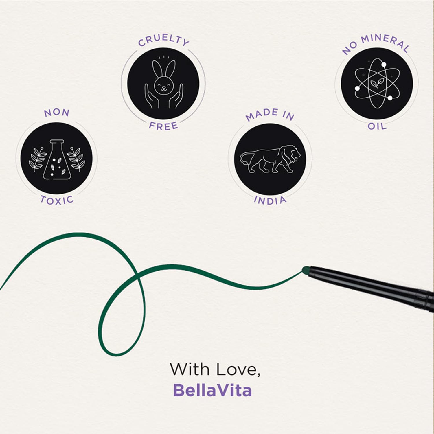 BELLAVITA Black Matte Waterproof Eyeliner | Smudge-Proof | Biotin Enriched
