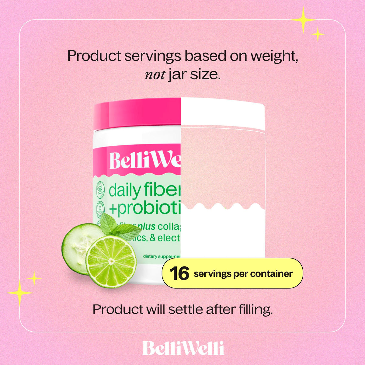 Belli Welli Fiber Supplement – Organic Acacia, Collagen & Probiotics