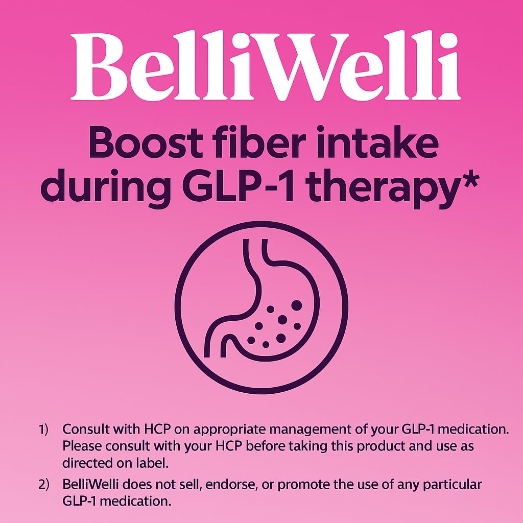 Belli Welli Fiber Supplement for Women & Men – Organic Acacia, Collagen & Probiotics