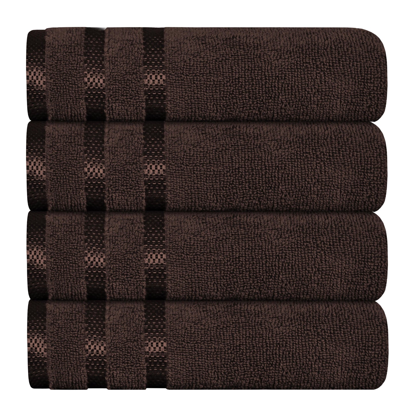 Belmont Viscose Stripe Brown Towels 100% Cotton Hotel Quality Super Absorbent 10 Piece Bale Set, 4 Hand Towel & 12 Face Cloths by OLIVIA ROCCO