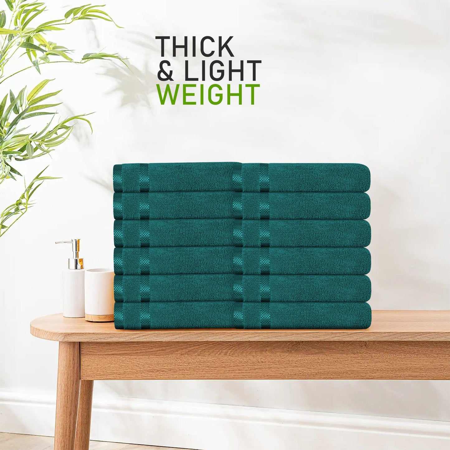 Belmont Viscose Stripe Jade Green Towels 100% Cotton Hotel Quality Super Absorbent 10 Piece Bale Set, 4 Hand Towel & 12 Face Cloths by OLIVIA ROCCO