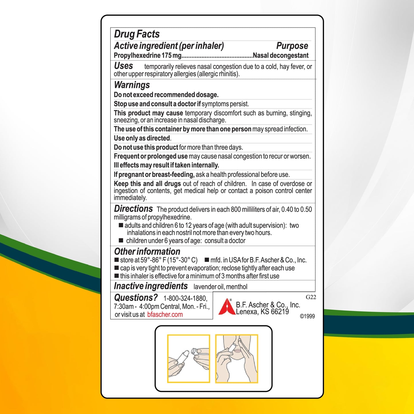Benzedrex Inhaler Propylhexedrine Nasal Decongestant - 12 Count | Portable Nasal Relief