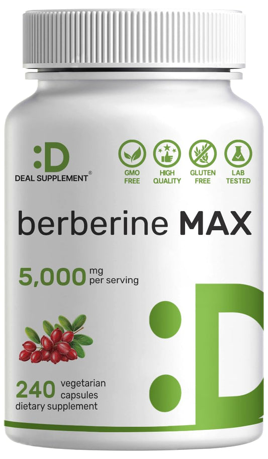 Berberine Max with Turmeric – 5,000mg per Serving | 97% Berberine HCl