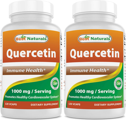Best Naturals Quercetin 1000 mg Veggie Capsules – 120 Count (Pack of 2)