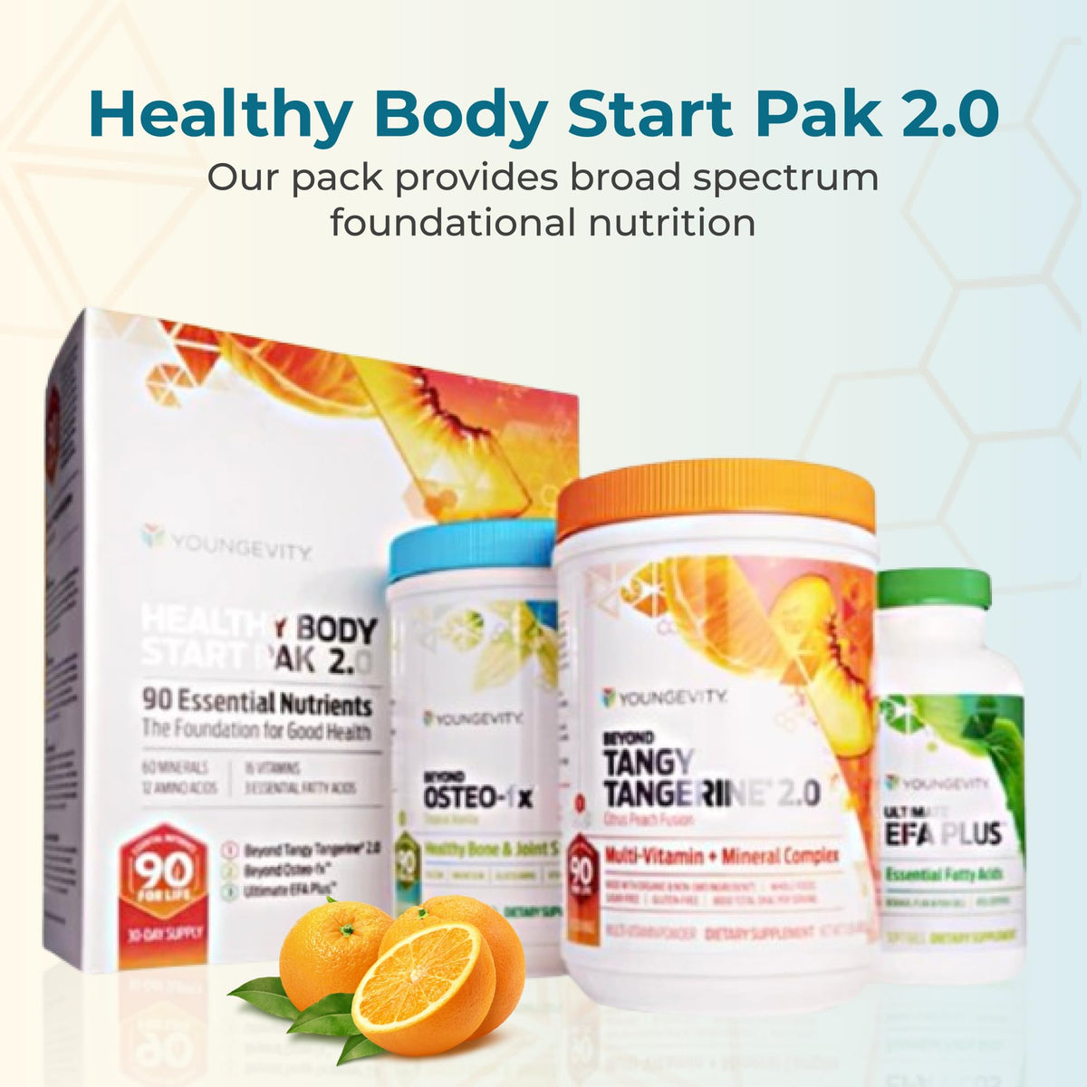 Youngevity Healthy Body Start Pak 2.0 – Complete Nutritional System with Beyond Tangy Tangerine 2.0, Ultimate EFA Plus, and Beyond Osteo-FX – Bone, Heart, Immune, and Digestive Health Support