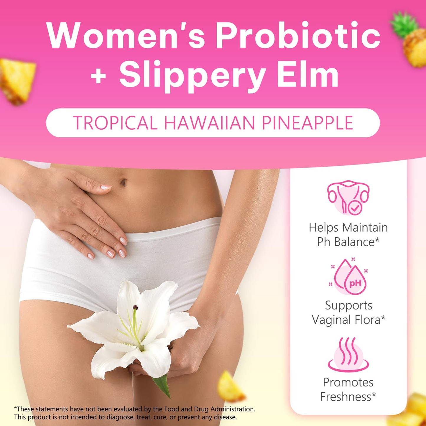 Beyxdu Probiotics for Women Gummies with Slippery Elm – Feminine Balance, Vaginal Probiotics & Prebiotics