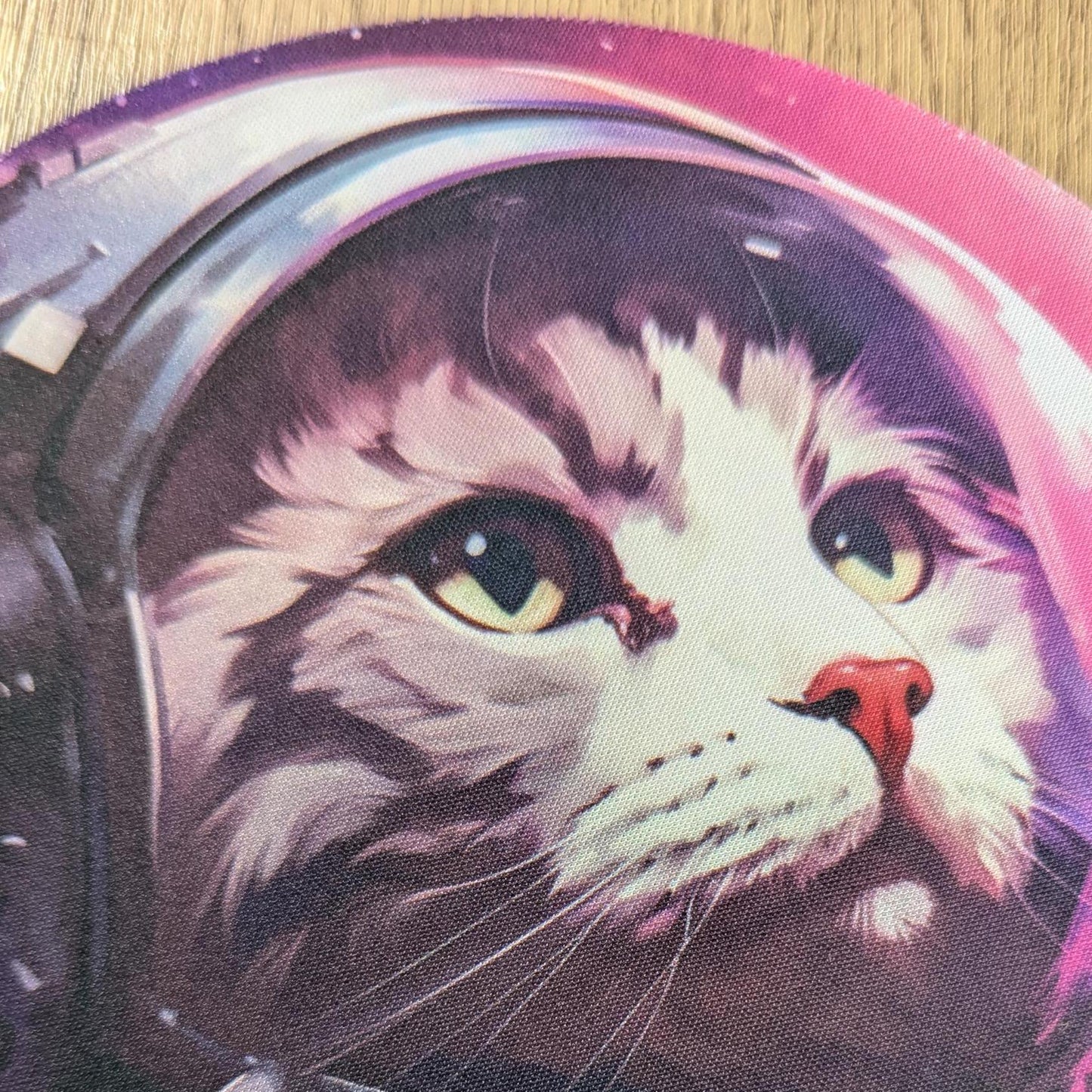 Adventures of Space Cat - Round or Circular Computer Mat - Desktop mousepad - cat gift
