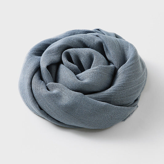 Artistic Sunscreen Solid Color Cotton And Linen Scarf