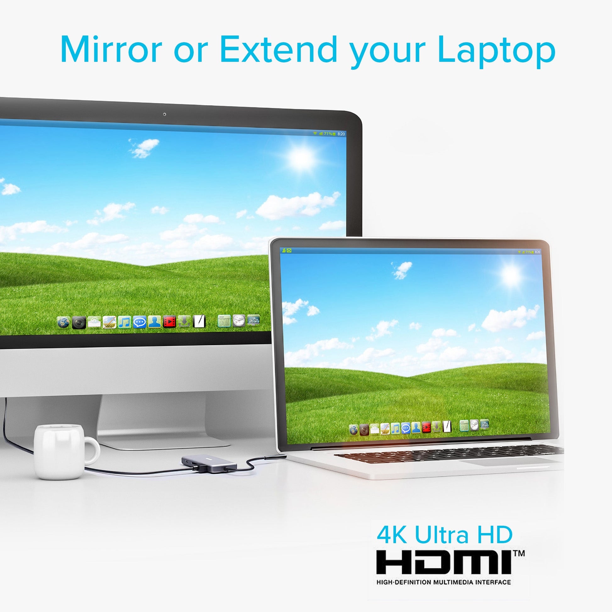 Maplin USB-C Multiport Hub to 2x USB-A 3.0 / HDMI 4K / SD Card Reader