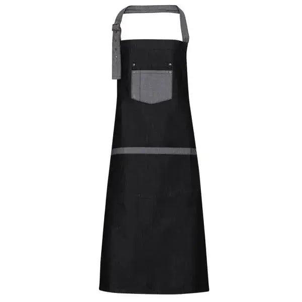 Bib Apron Contrast Denim Black, Indigo Color