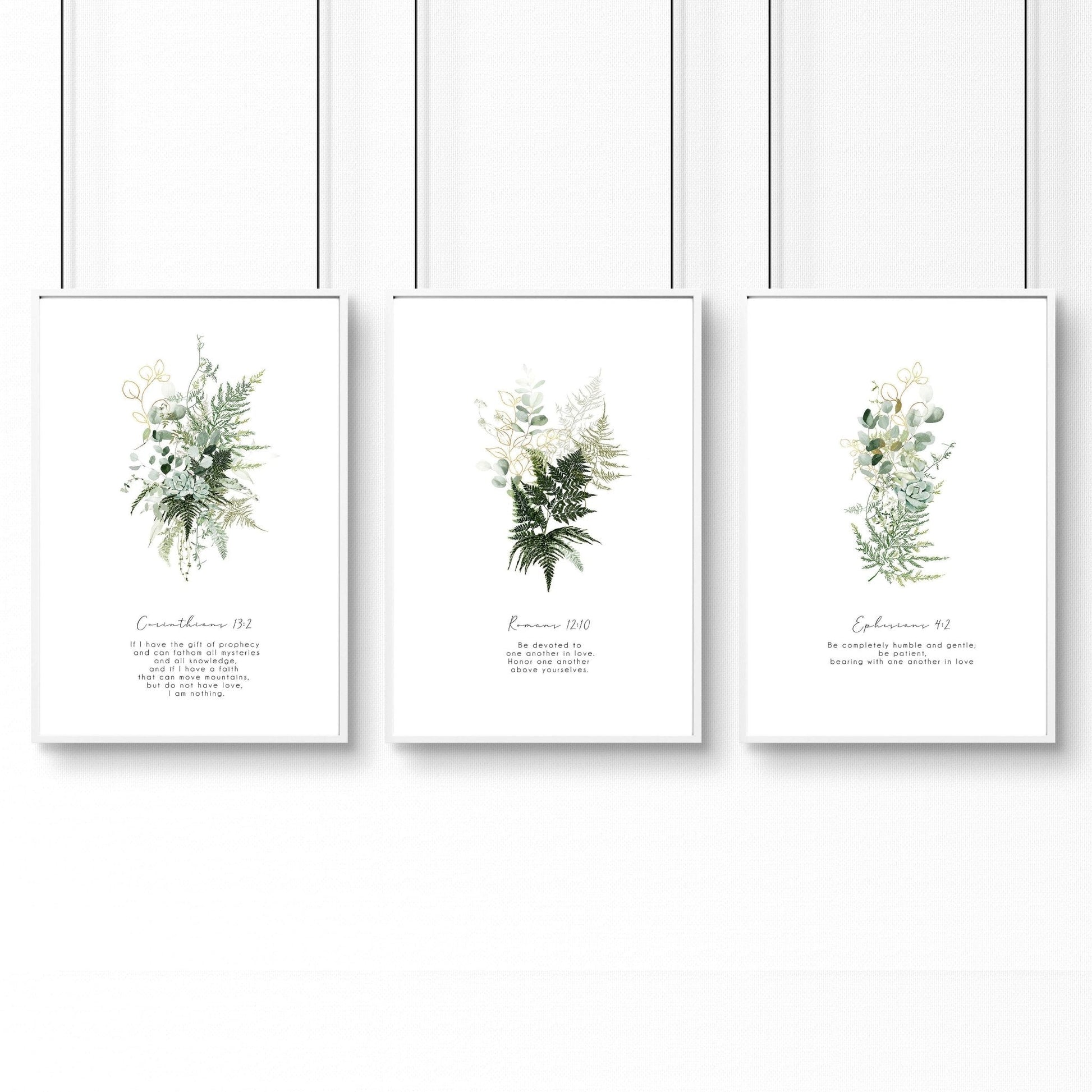 Bible verse wall art for living room | set of 3 wall art prints