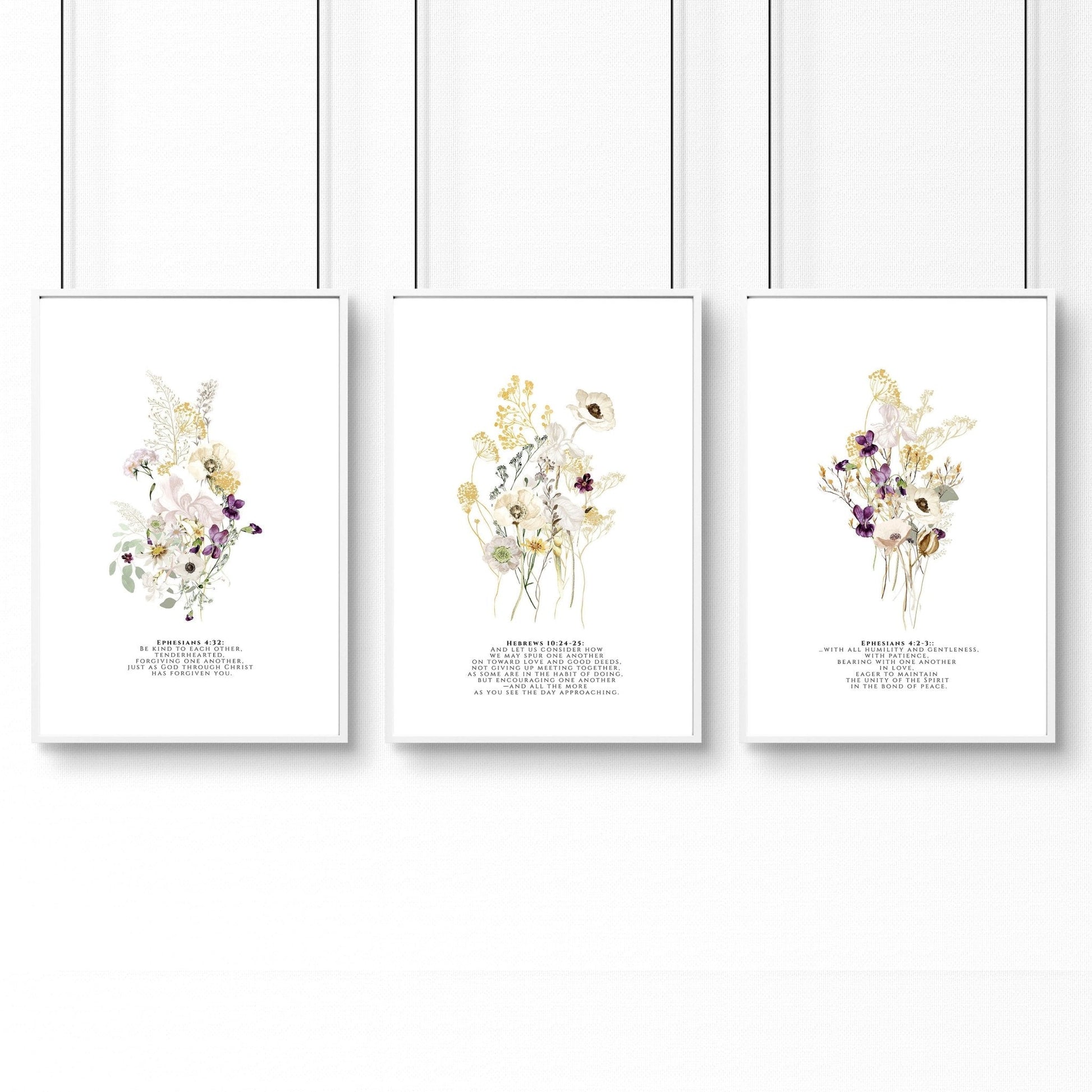 Wall art with bible verses | set of 3 framed wall art prints