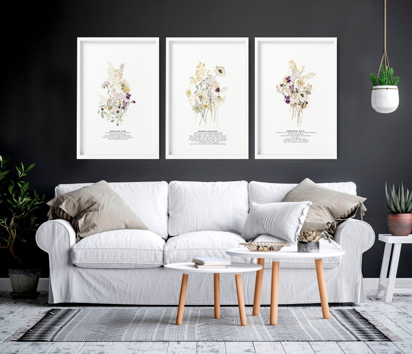 Wall art with bible verses | set of 3 framed wall art prints