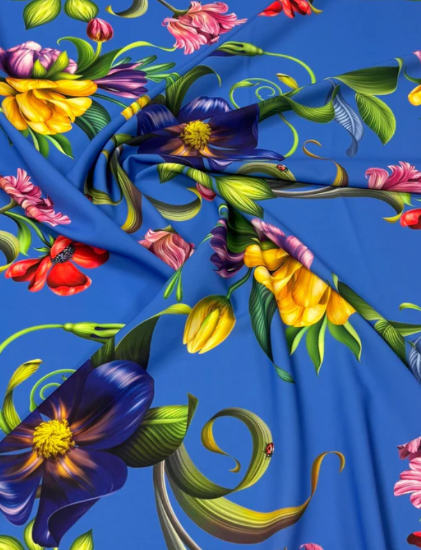 Big Floral Fabric  Persian Jewel Tropical Flower Pattern sold by Metre