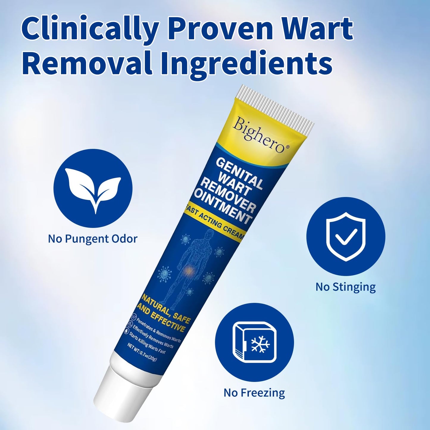 Bighero Wart Fast Acting Cream – High-Strength Wart Care (17% Salicylic Acid) | NDC 84010-047-01