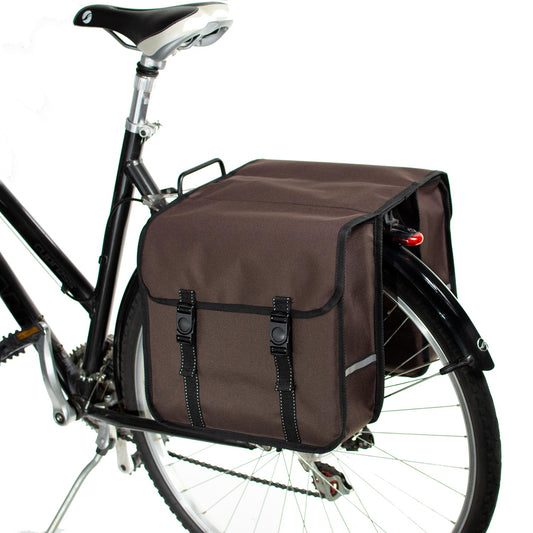 BikyBag Classic - Bicycle Double Pannier Bag (Brown)