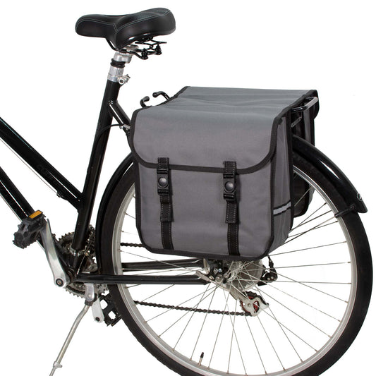 BikyBag Classic - Bicycle Double Pannier Bag (Grey)