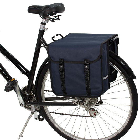 BikyBag Classic - Bicycle Double Pannier Bag (Navy Blue)