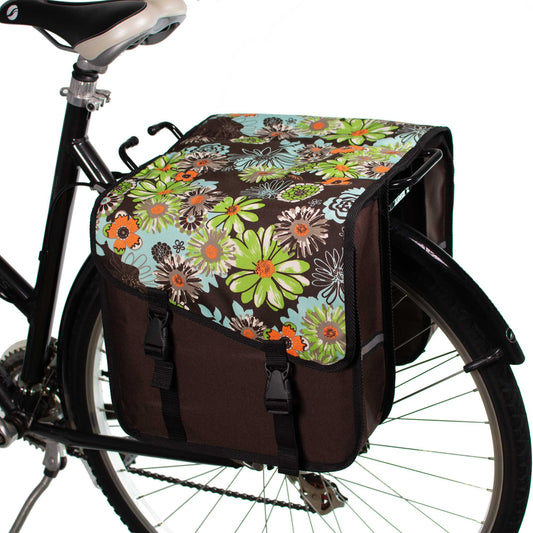 BikyBag Classic CS - Bicycle Double Panniers (Green Meadow)