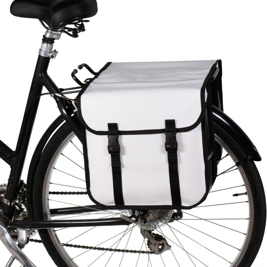 BikyBag Classic CW - Waterproof Bicycle Double Panniers (White)