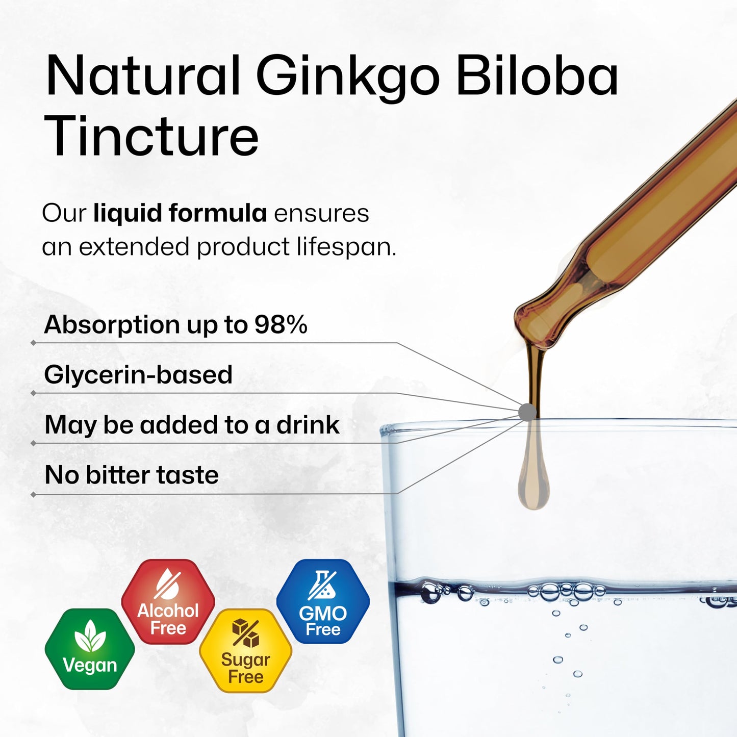 BIO KRAUTER Ginkgo Biloba Extract - Vegan Liquid Brain Support - 4 Fl Oz