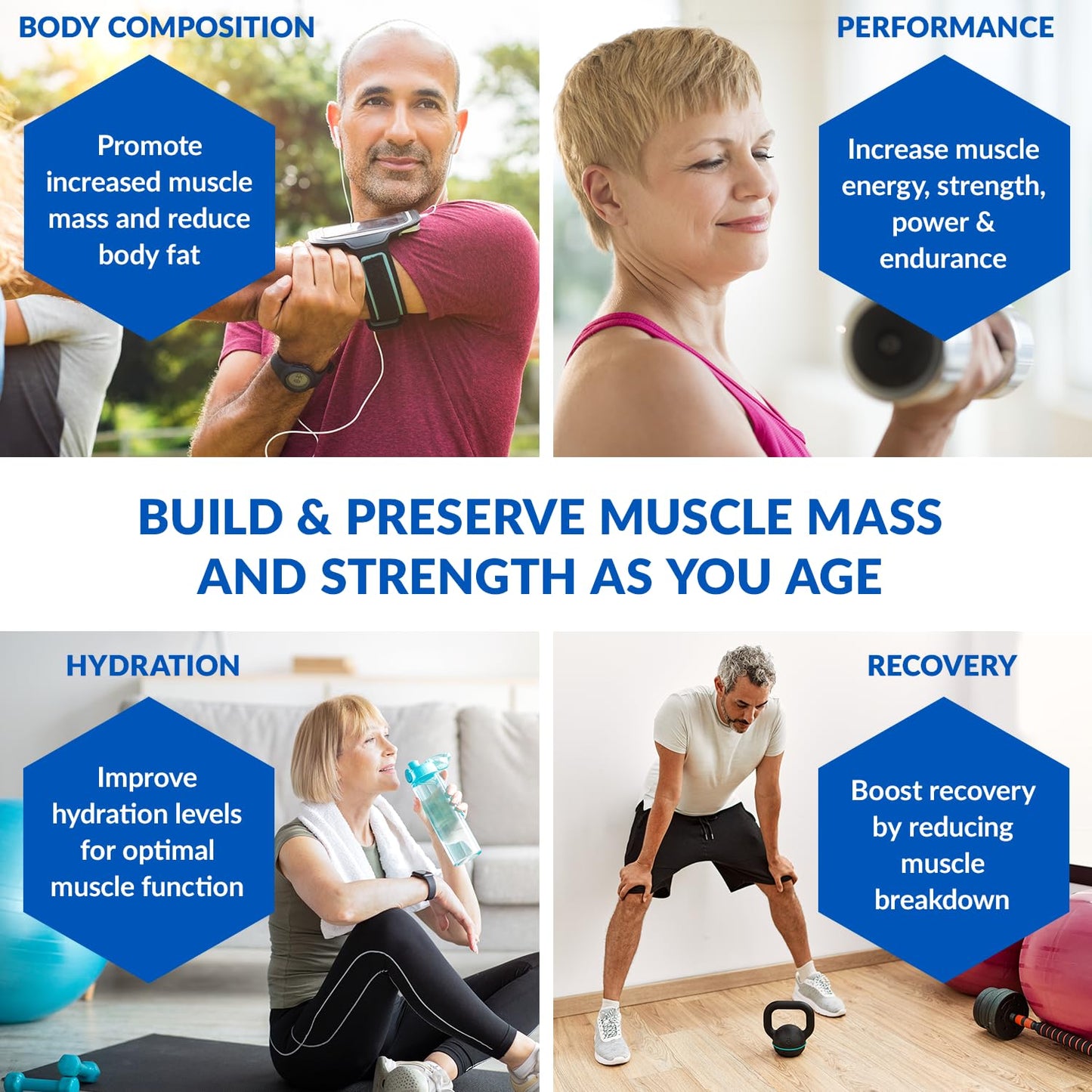 BioTrust Ageless Muscle Builder – Creatine HMB Powder with Vitamin D3 & Betaine | Citrus Splash