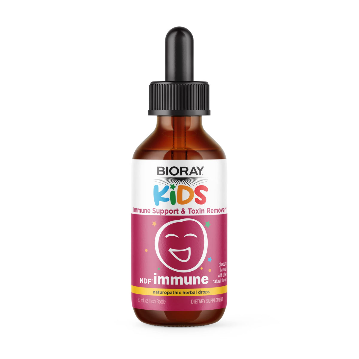 BIORAY Kids NDF Immune – Blueberry, 2 oz | Immune Support & Toxin Removal