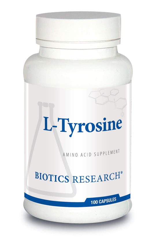 Biotics Research L-Tyrosine 500 mg – Mood & Memory Support, Thyroid Function, Relaxation (100 Capsules)