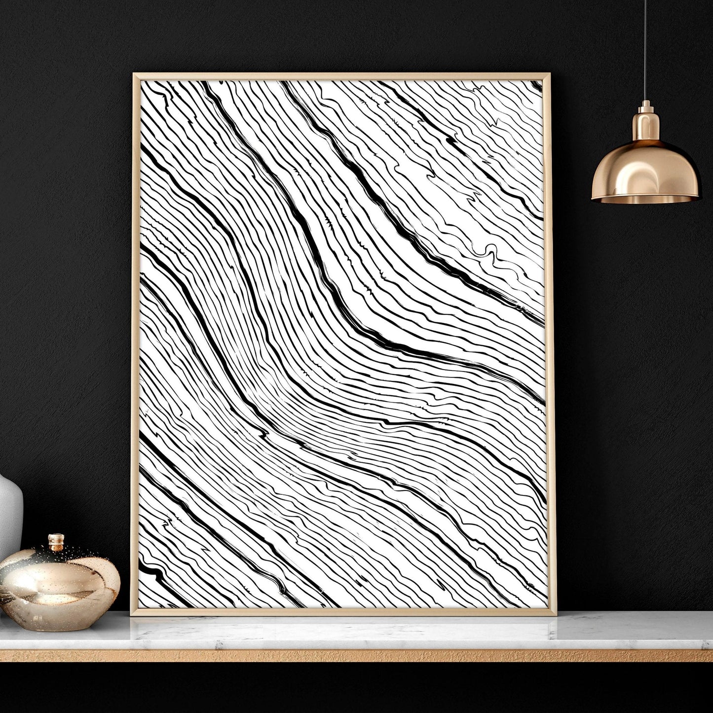 Black and white art wall | set of 2 wall art prints for living room