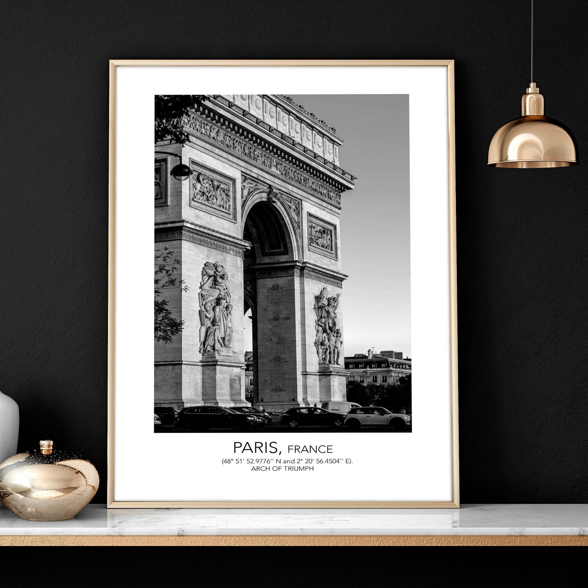 Black and white print set of 3 Paris wall art