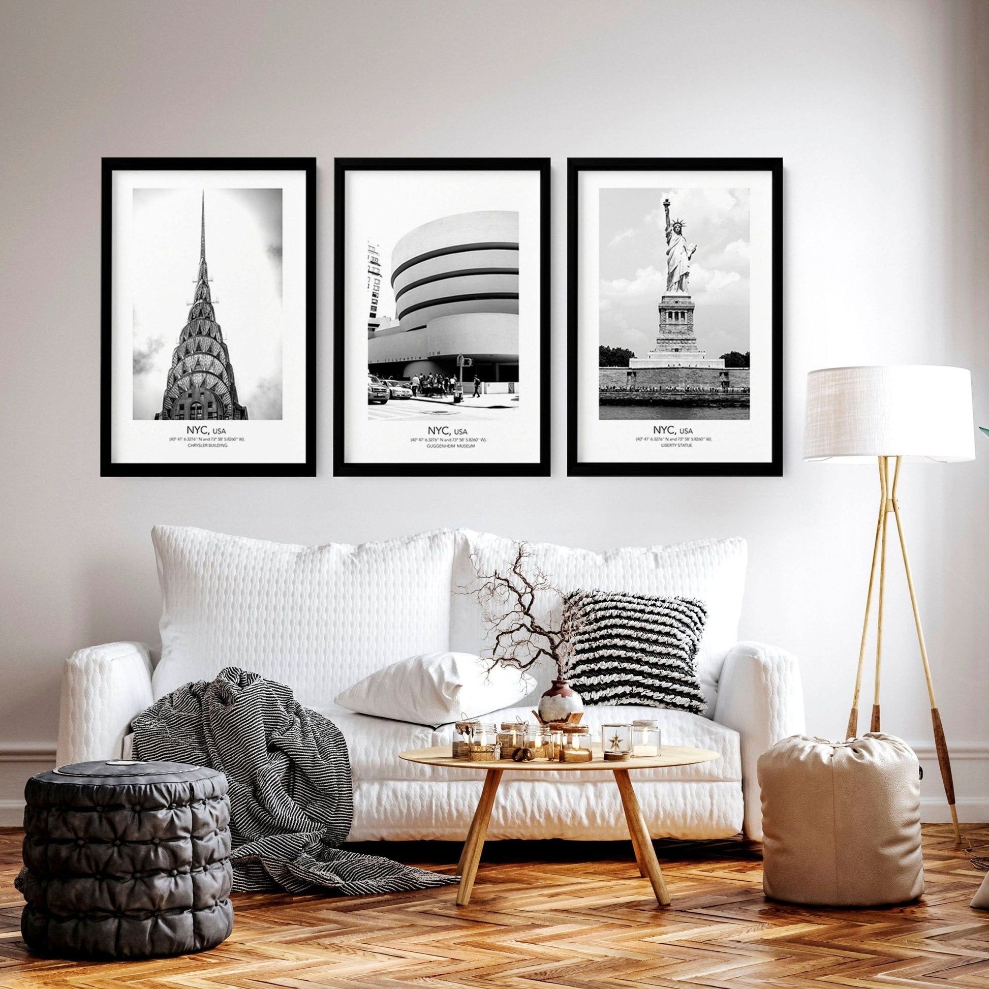 Black and white prints | set of 3 Manhattan wall art