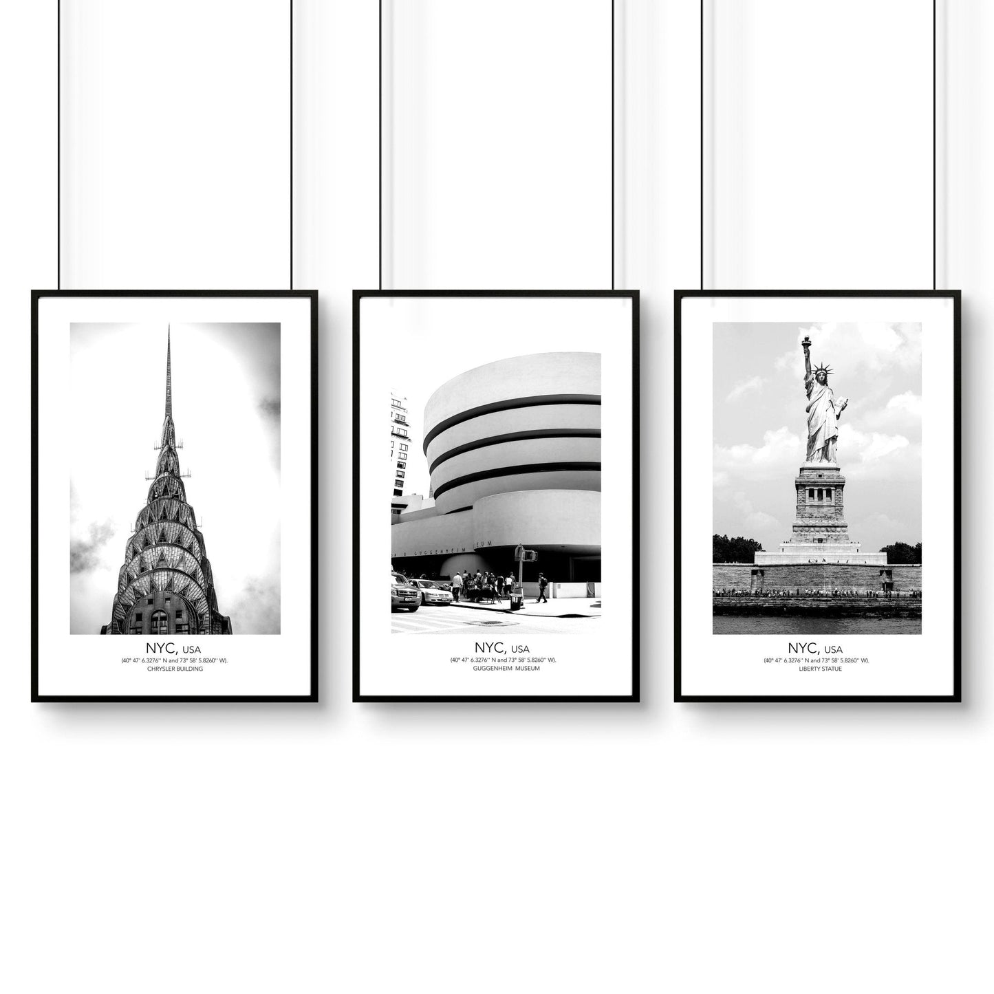 Black and white prints | set of 3 Manhattan wall art