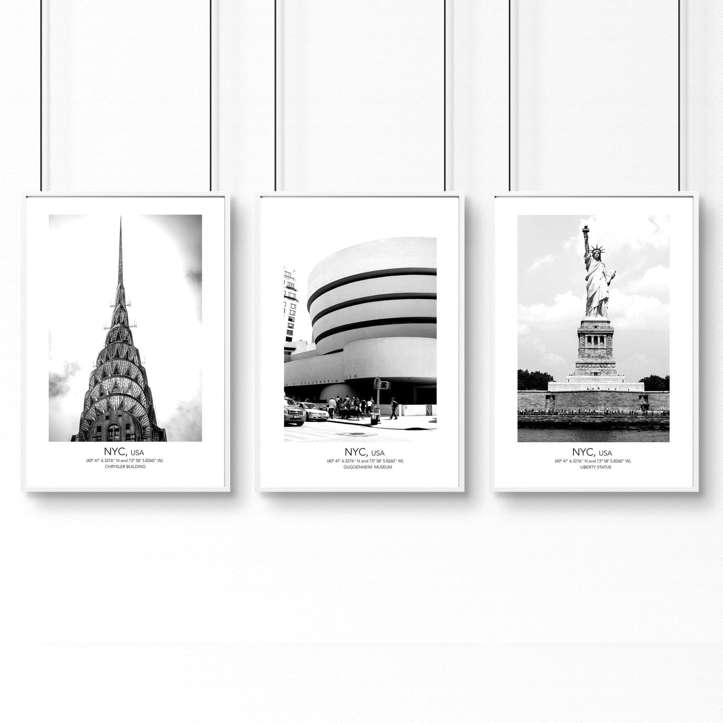 Black and white prints | set of 3 Manhattan wall art