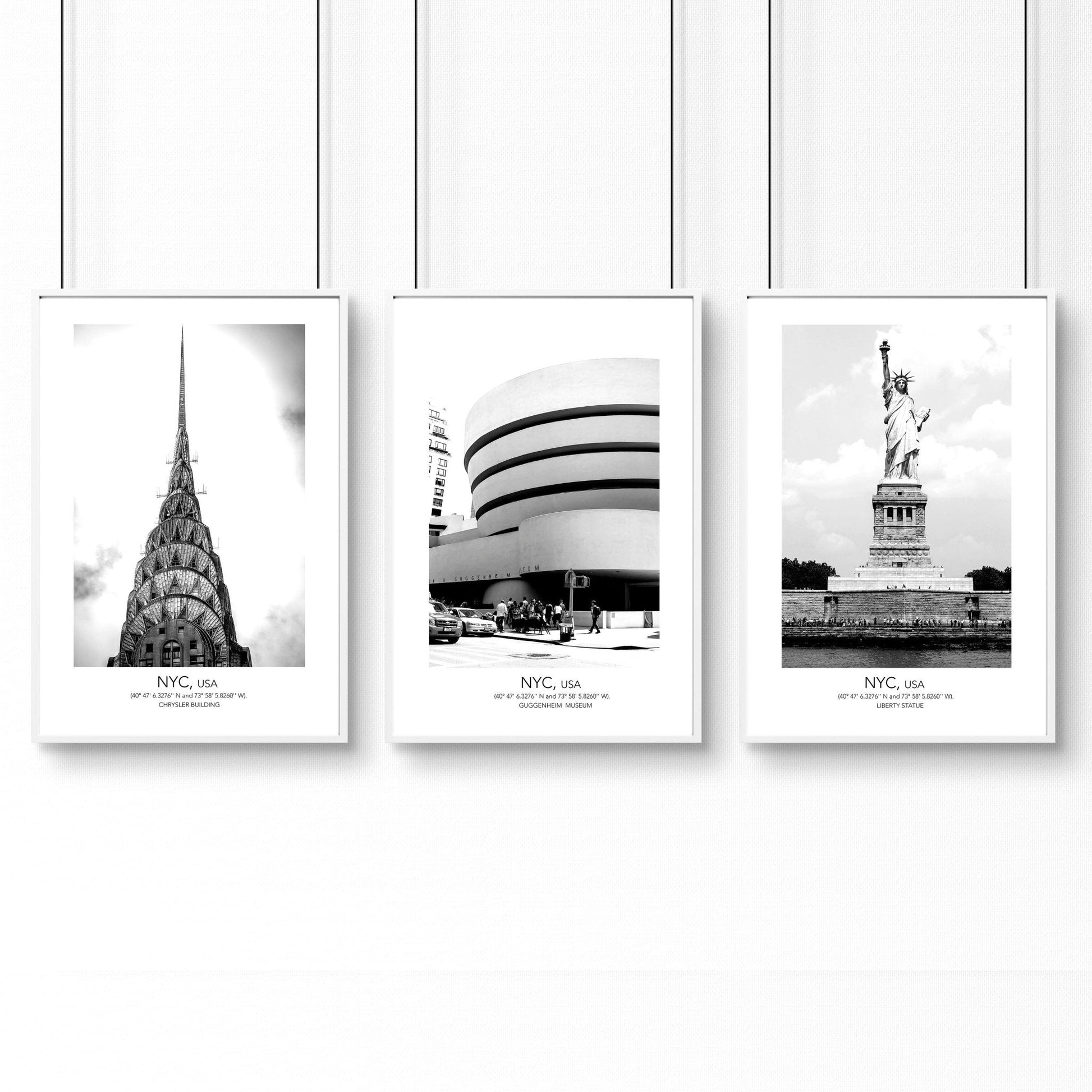 Black and white prints | set of 3 Manhattan wall art