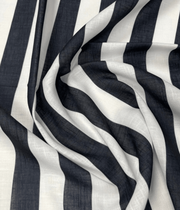 Black and White Striped Fabric by the Metre