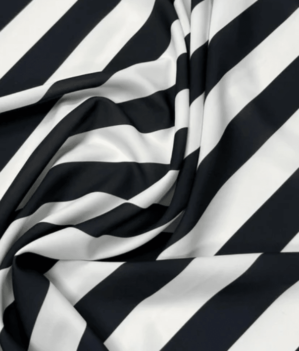 Black and White Striped Fabric by the Metre