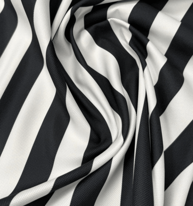 Black and White Striped Fabric by the Metre