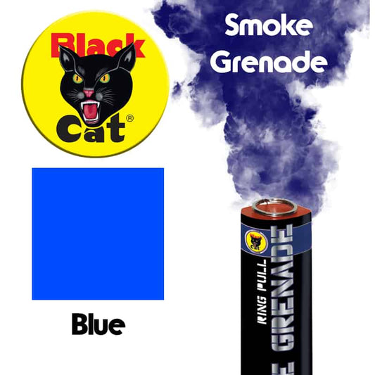 Black Cat Ring pull smoke grenade (Blue)