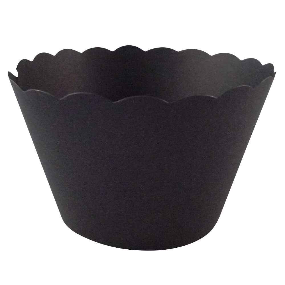 50 Black Cupcake Wrappers – Sleek Decorative Wraps for Gothic or Halloween Themes
