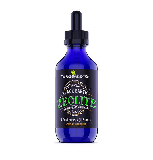 Black Earth Zeolite with Humic Fulvic Acids & Trace Minerals – 4 Fl Oz Drops for Detox, Gut Health & Immune Support | THE FOOD MOVEMENT CO.