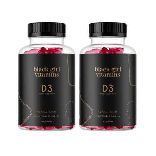 Black Girl Vitamins Vitamin D3 Gummies – 2000 IU, Gluten-Free, Immune, Energy & Bone Support